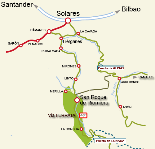 Acceso a San Roque de Riío Miera